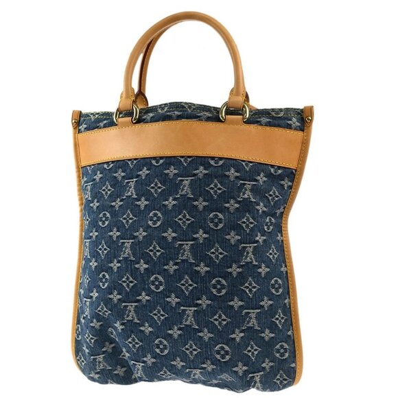 Louis Vuitton Monogram Denim Flat Shopper Tote Handbag M95018 AS0075 186407 - Picture 2 of 10